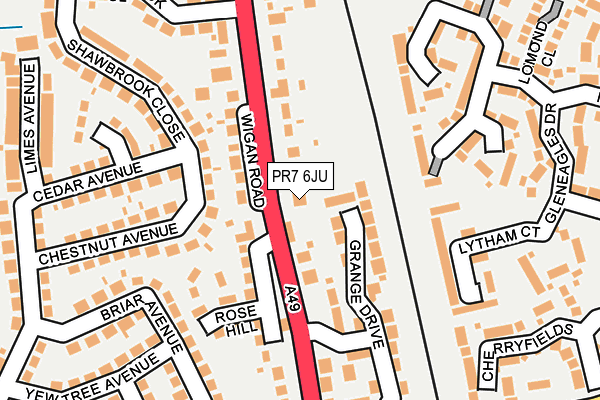 PR7 6JU map - OS OpenMap – Local (Ordnance Survey)