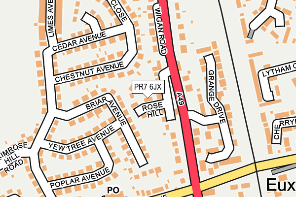 PR7 6JX map - OS OpenMap – Local (Ordnance Survey)