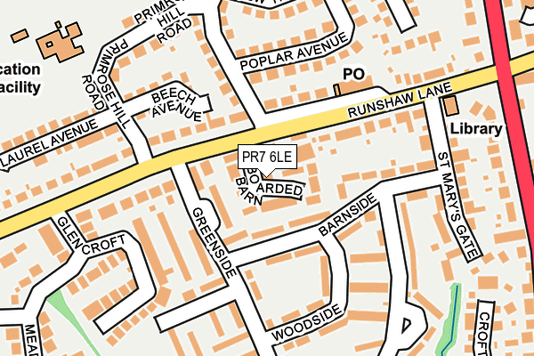 PR7 6LE map - OS OpenMap – Local (Ordnance Survey)