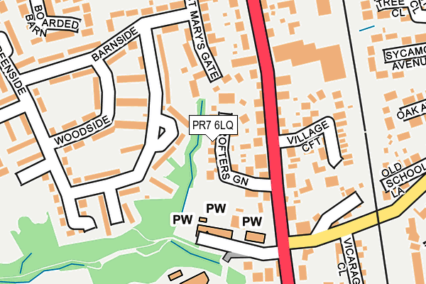 PR7 6LQ map - OS OpenMap – Local (Ordnance Survey)