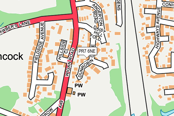 PR7 6NE map - OS OpenMap – Local (Ordnance Survey)