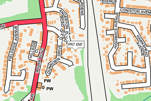 PR7 6NF map - OS OpenMap – Local (Ordnance Survey)
