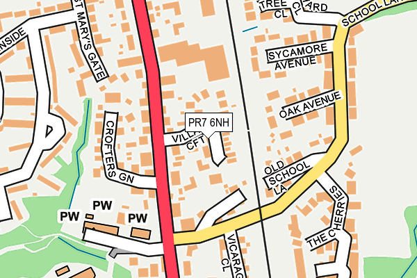 PR7 6NH map - OS OpenMap – Local (Ordnance Survey)