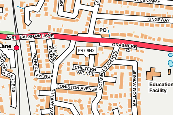 PR7 6NX map - OS OpenMap – Local (Ordnance Survey)
