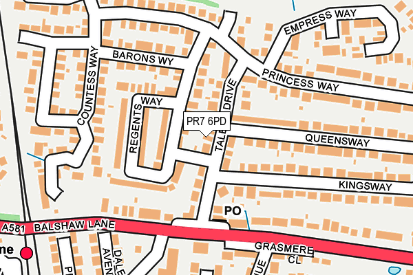 PR7 6PD map - OS OpenMap – Local (Ordnance Survey)