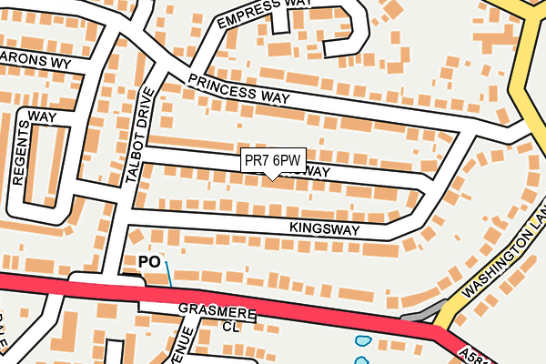 PR7 6PW map - OS OpenMap – Local (Ordnance Survey)