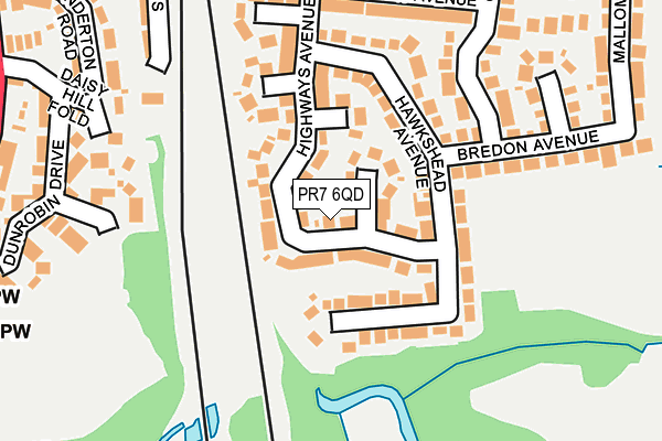PR7 6QD map - OS OpenMap – Local (Ordnance Survey)