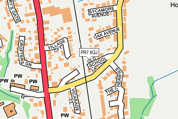 PR7 6QJ map - OS OpenMap – Local (Ordnance Survey)