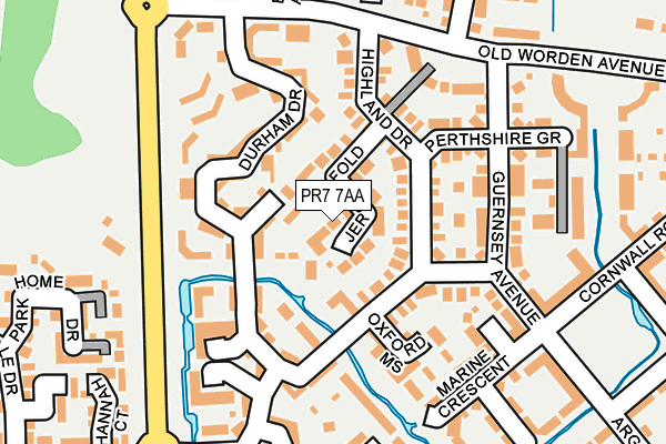 PR7 7AA map - OS OpenMap – Local (Ordnance Survey)