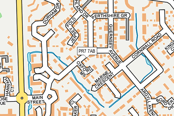 PR7 7AB map - OS OpenMap – Local (Ordnance Survey)