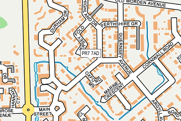 PR7 7AD map - OS OpenMap – Local (Ordnance Survey)