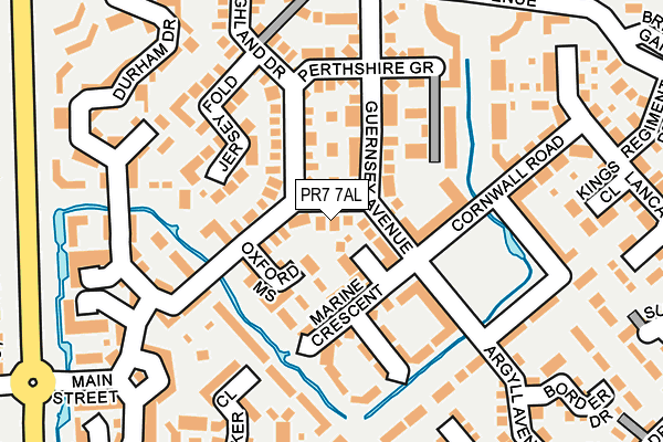 PR7 7AL map - OS OpenMap – Local (Ordnance Survey)