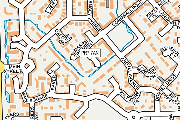 PR7 7AN map - OS OpenMap – Local (Ordnance Survey)