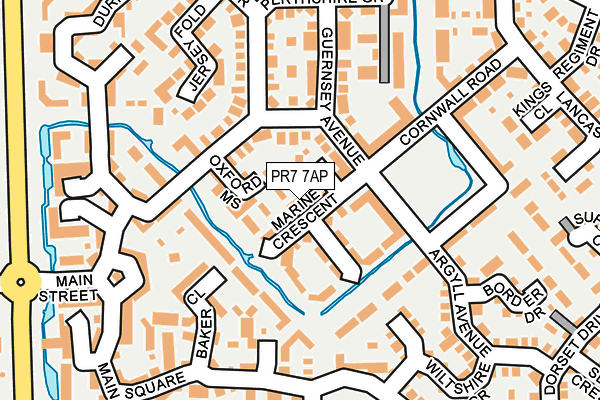 PR7 7AP map - OS OpenMap – Local (Ordnance Survey)