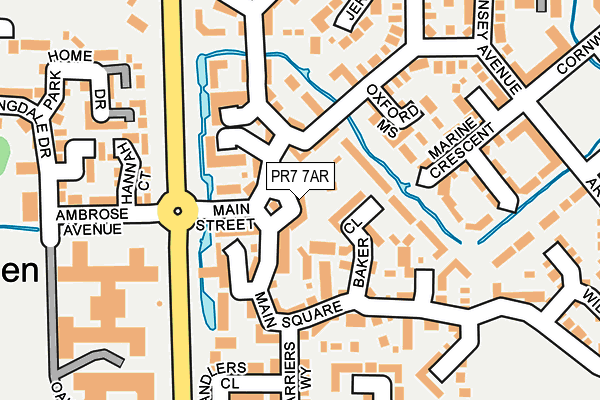 PR7 7AR map - OS OpenMap – Local (Ordnance Survey)