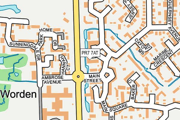 PR7 7AT map - OS OpenMap – Local (Ordnance Survey)