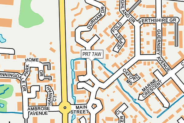 PR7 7AW map - OS OpenMap – Local (Ordnance Survey)