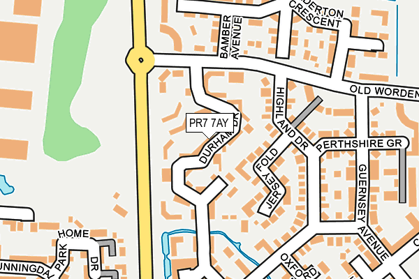 PR7 7AY map - OS OpenMap – Local (Ordnance Survey)
