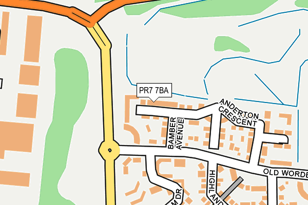 PR7 7BA map - OS OpenMap – Local (Ordnance Survey)