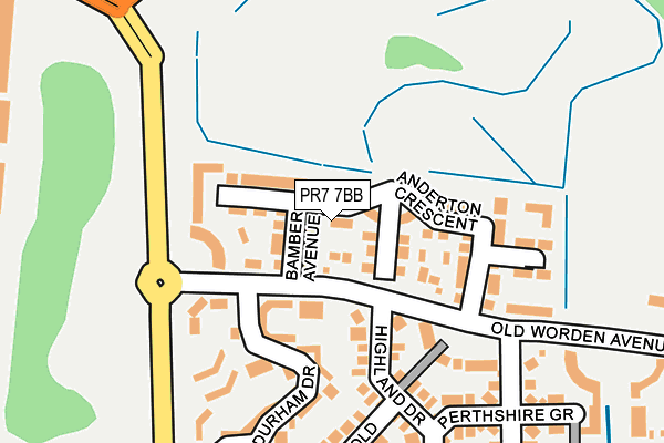 PR7 7BB map - OS OpenMap – Local (Ordnance Survey)