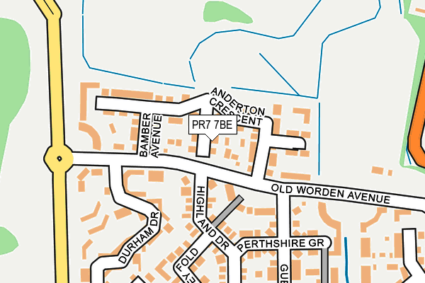 PR7 7BE map - OS OpenMap – Local (Ordnance Survey)
