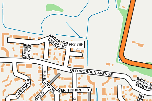 PR7 7BF map - OS OpenMap – Local (Ordnance Survey)