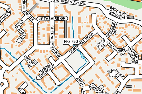 PR7 7BG map - OS OpenMap – Local (Ordnance Survey)