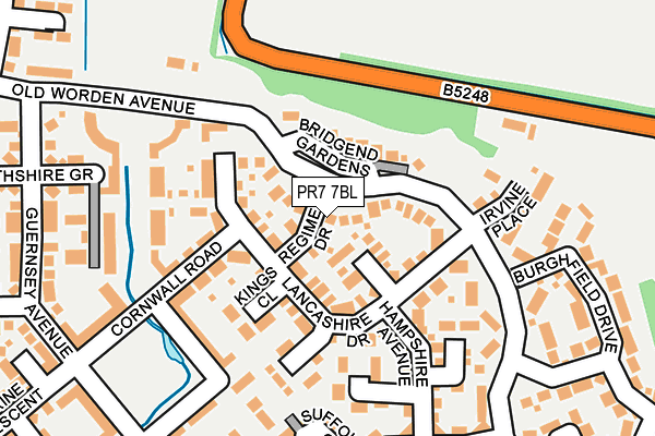 PR7 7BL map - OS OpenMap – Local (Ordnance Survey)