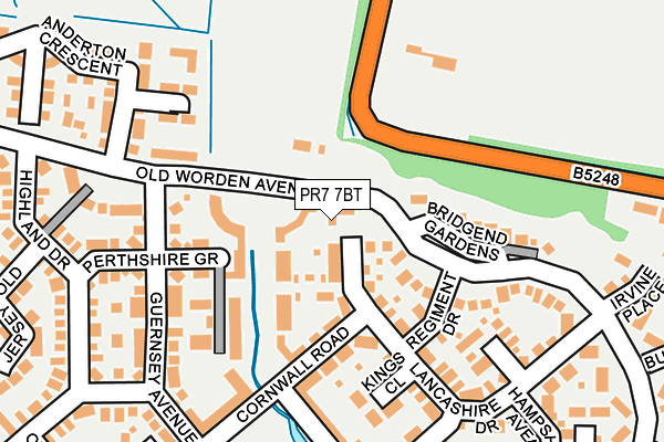 PR7 7BT map - OS OpenMap – Local (Ordnance Survey)