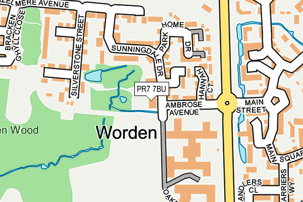 PR7 7BU map - OS OpenMap – Local (Ordnance Survey)