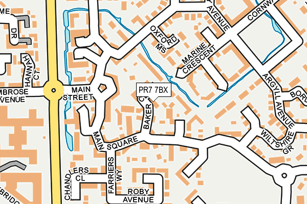 PR7 7BX map - OS OpenMap – Local (Ordnance Survey)