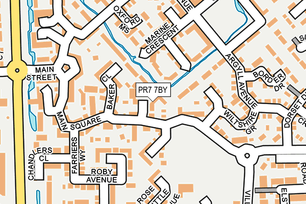 PR7 7BY map - OS OpenMap – Local (Ordnance Survey)