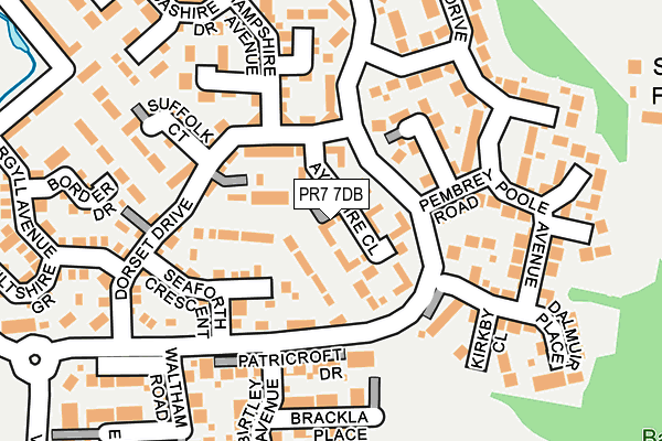 PR7 7DB map - OS OpenMap – Local (Ordnance Survey)