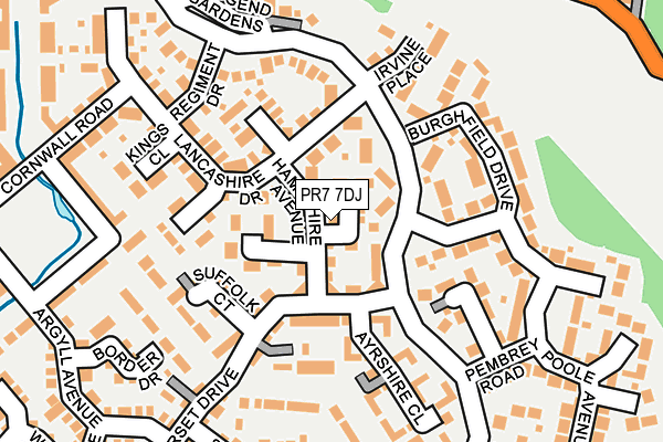 PR7 7DJ map - OS OpenMap – Local (Ordnance Survey)