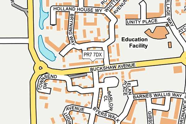 PR7 7DX map - OS OpenMap – Local (Ordnance Survey)