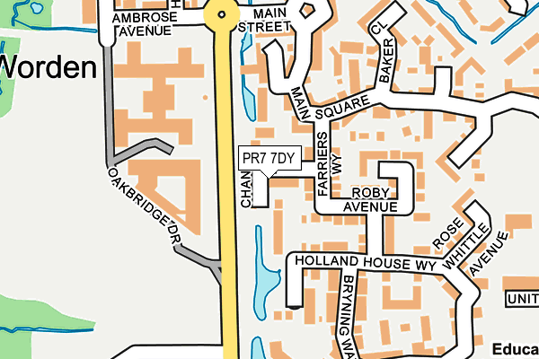 PR7 7DY map - OS OpenMap – Local (Ordnance Survey)