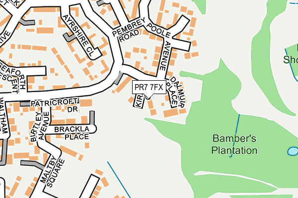 PR7 7FX map - OS OpenMap – Local (Ordnance Survey)