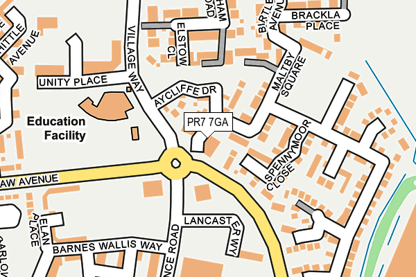 PR7 7GA map - OS OpenMap – Local (Ordnance Survey)