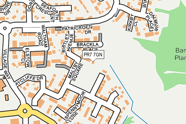PR7 7GN map - OS OpenMap – Local (Ordnance Survey)