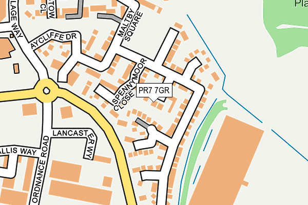 PR7 7GR map - OS OpenMap – Local (Ordnance Survey)