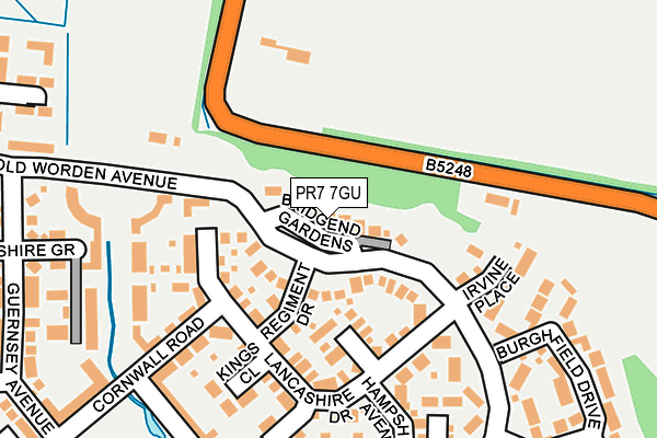 PR7 7GU map - OS OpenMap – Local (Ordnance Survey)