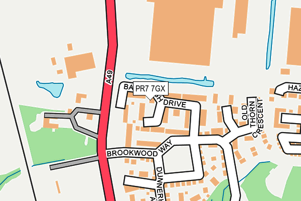 PR7 7GX map - OS OpenMap – Local (Ordnance Survey)