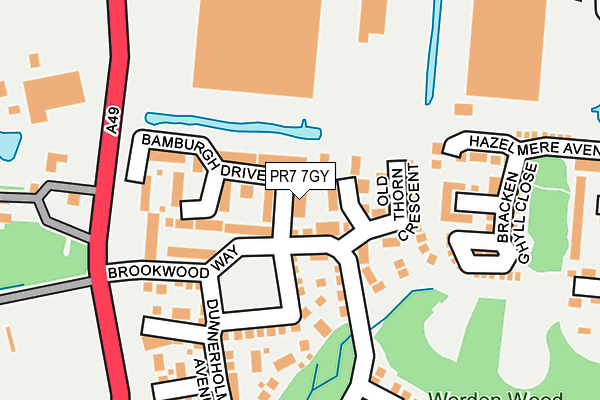 PR7 7GY map - OS OpenMap – Local (Ordnance Survey)
