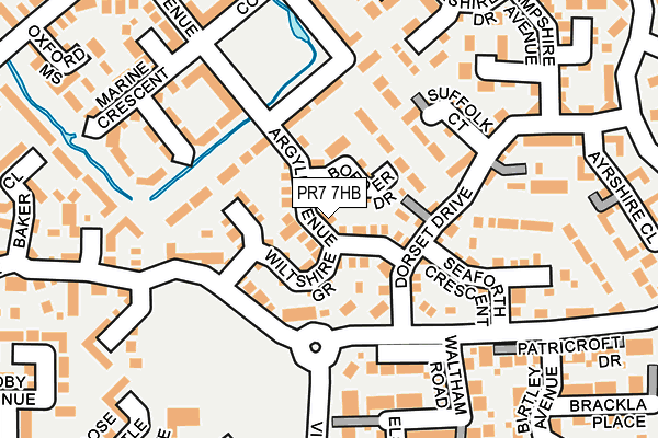 PR7 7HB map - OS OpenMap – Local (Ordnance Survey)