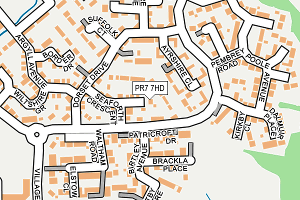 PR7 7HD map - OS OpenMap – Local (Ordnance Survey)