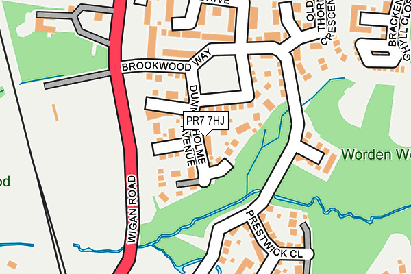 PR7 7HJ map - OS OpenMap – Local (Ordnance Survey)