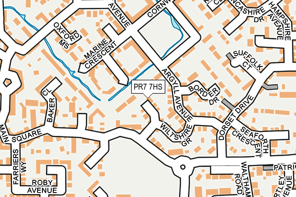 PR7 7HS map - OS OpenMap – Local (Ordnance Survey)