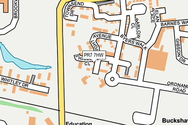 PR7 7HW map - OS OpenMap – Local (Ordnance Survey)