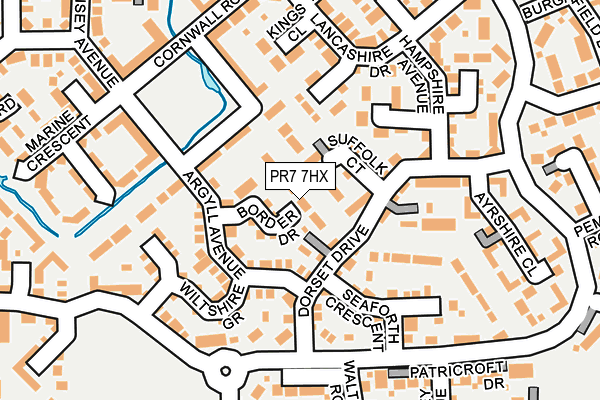 PR7 7HX map - OS OpenMap – Local (Ordnance Survey)