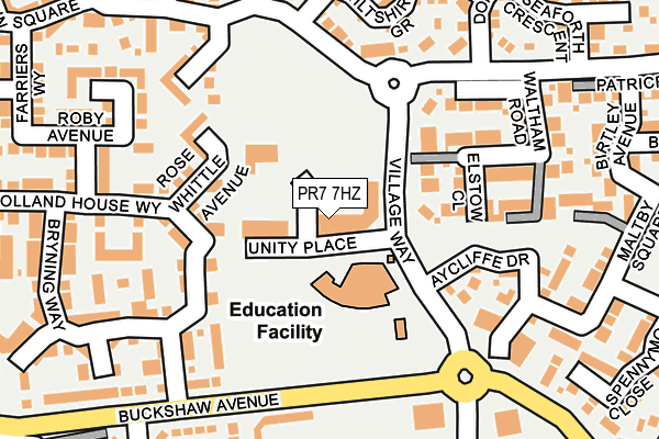 PR7 7HZ map - OS OpenMap – Local (Ordnance Survey)